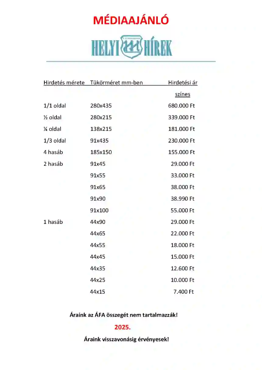 Helyi Hírek médiaajánló 1