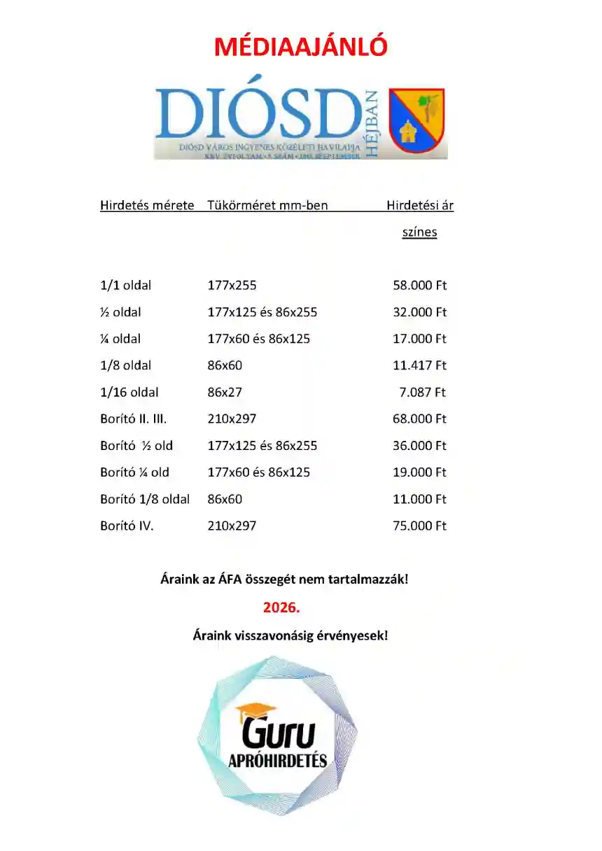 Diósd Héjban médiaajánló 1