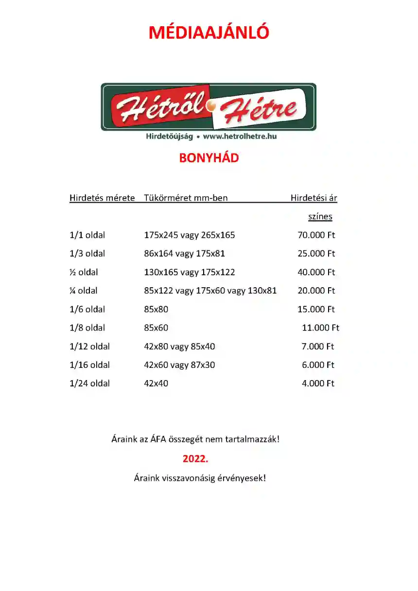 Hétről-Hétre Bonyhád médiaajánló 1