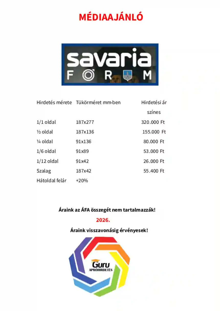 Savaria Fórum médiaajánló 1