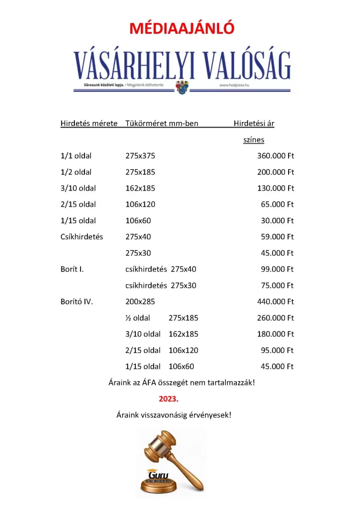 Vásárhelyi Valóság médiaajánló 12