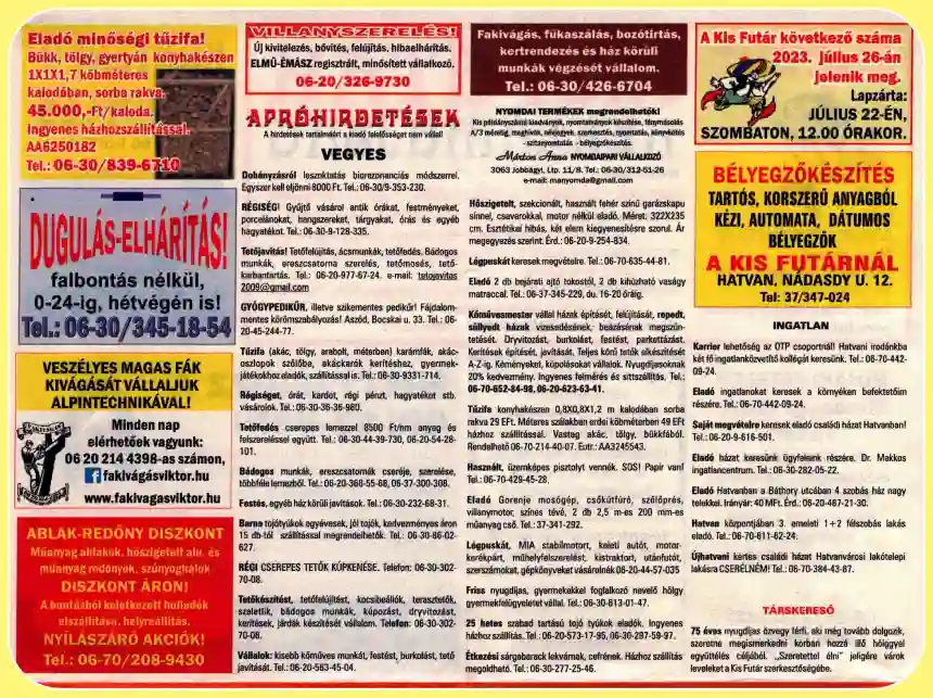 kisFutár Reklámújság hirdetés 16 kisFutár Reklámújság hirdetés 3