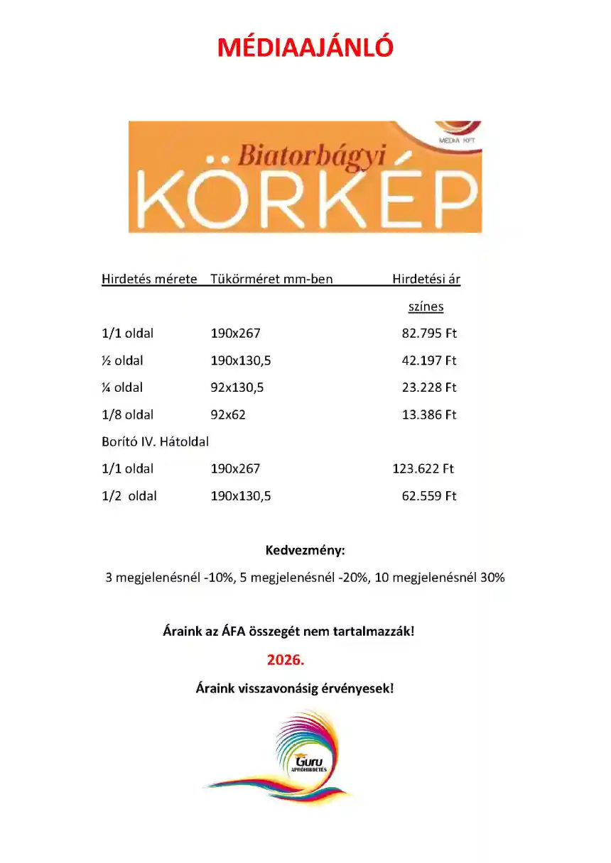 Biatorbágyi Körkép médiaajánló 2