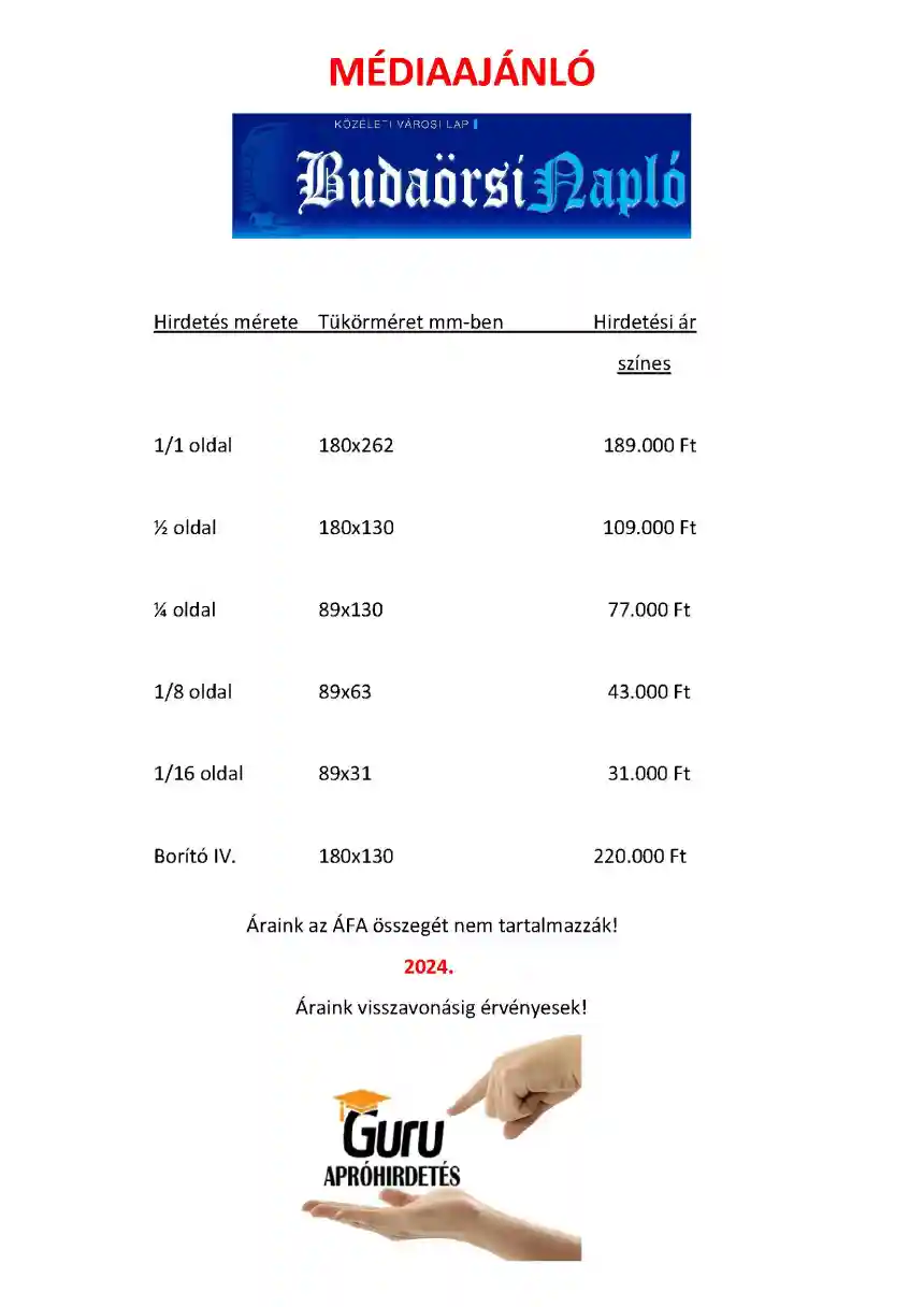 Budaörsi Napló médiaajánló 1