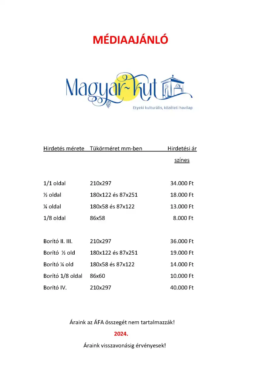 Magyar Kút médiaajánló 14