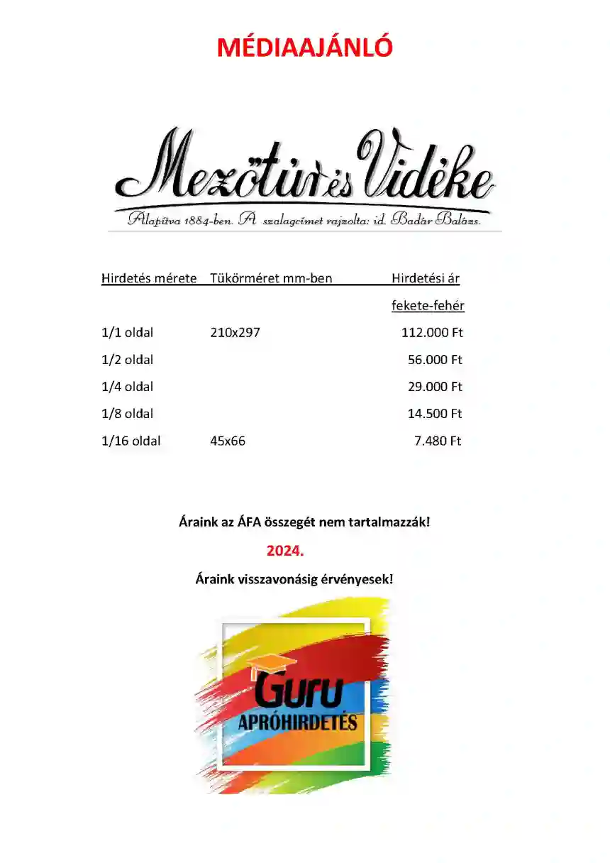 Mezőtúr és Vidéke médiaajánló 1