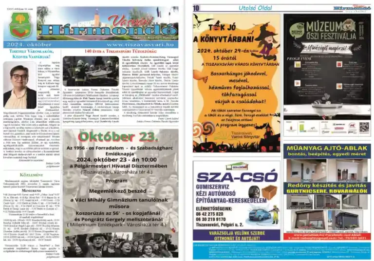 Vasvári Hírmondó hirdetés 12 Vasvári Hírmondó hirdetés2