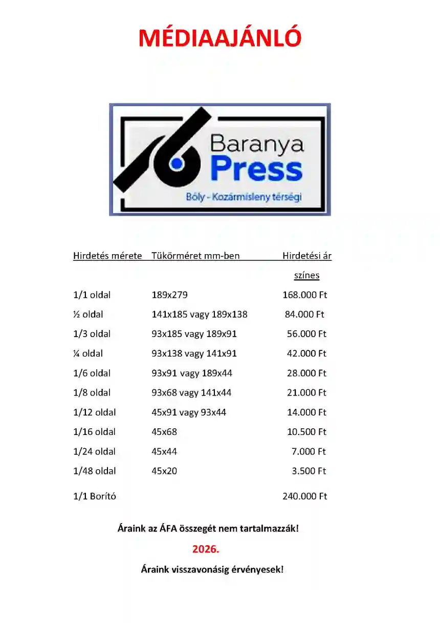 BaranyaPress Kelet médiaajánló