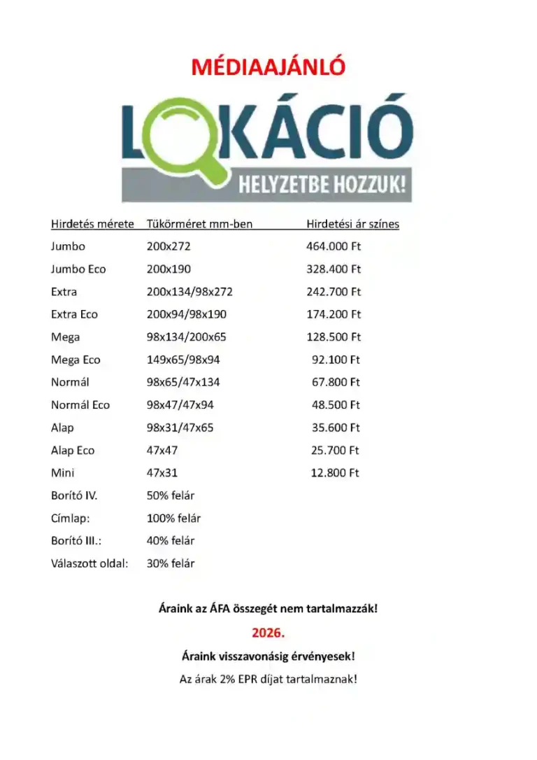 Lokáció médiaajánló