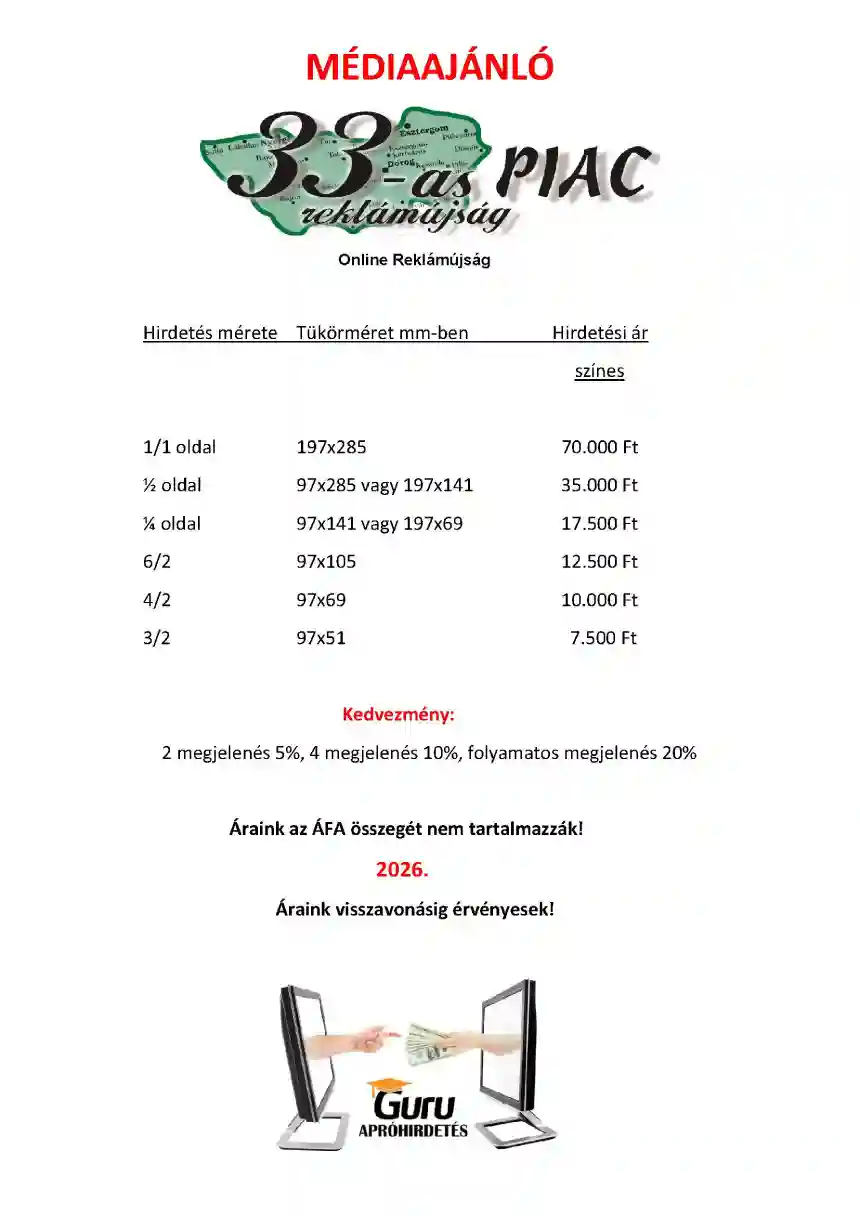 33-as Piac médiaajánló 10 33-as Piac médiaajánló