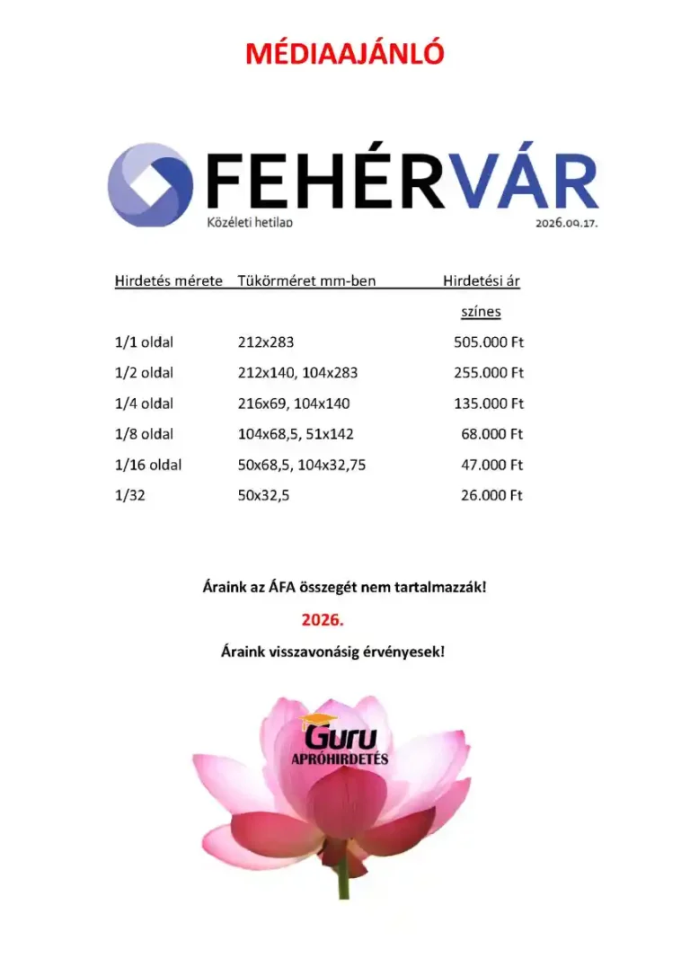 Fehérvár Magazin médiaajánló