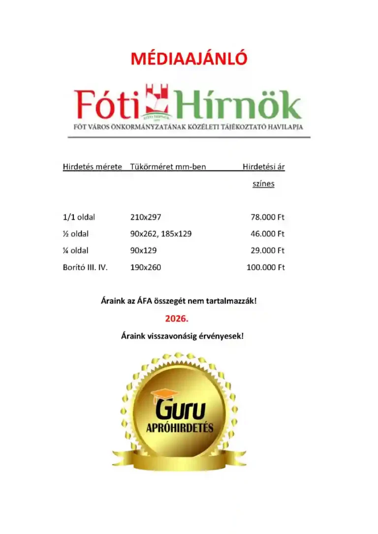 Fóti Hírnök médiaajánló