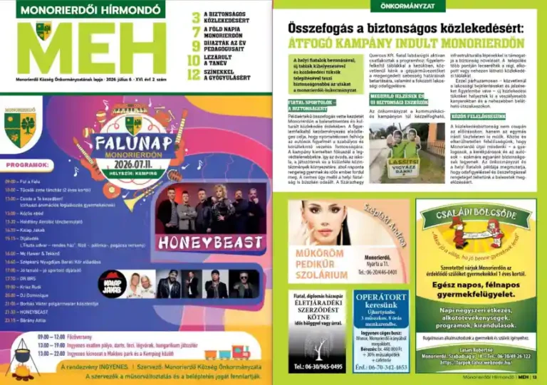 Monorieredői Hírmondó hirdetés