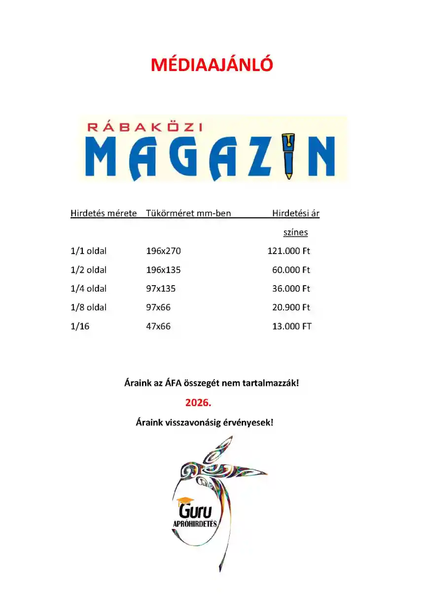 Rábaközi Magazin médiaajánló