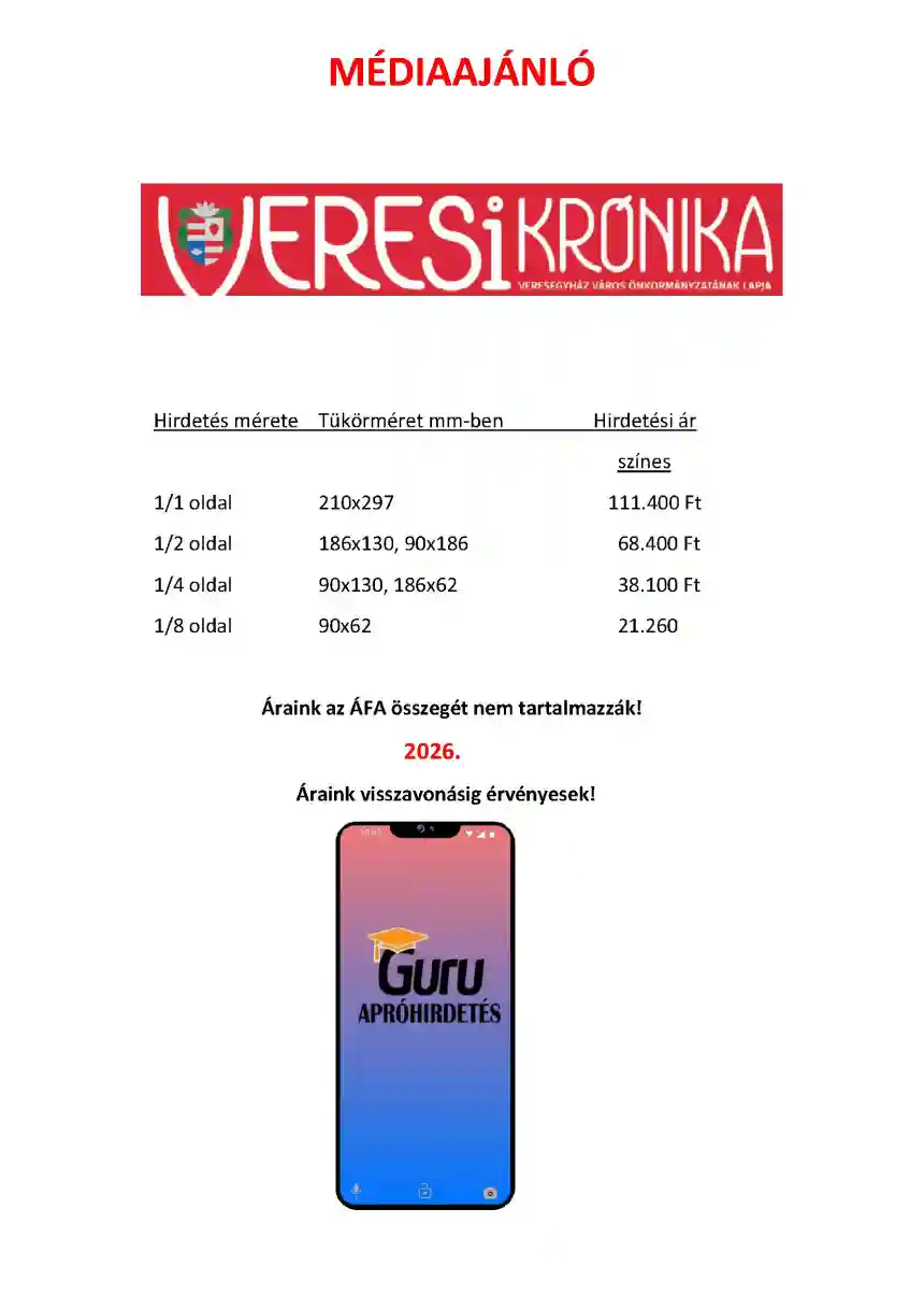 Veresi Krónika médiaajánló
